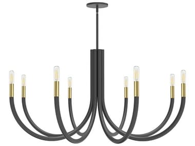 Dainolite Wand 8-Light Matte Black Aged Brass Candelabra Chandelier DNWAN388CMBAGB