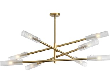 Dainolite Wand 8-Light Aged Brass Cylinder Linear Tiered Chandelier DNWAN448CAGBFR