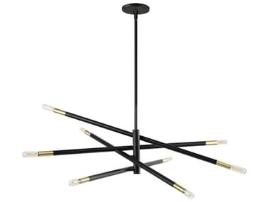 Dainolite Wand 8-Light Matte Black Aged Brass Linear Chandelier DNWAN548PMBAGB
