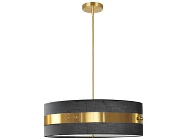 Dainolite Willshire 4-Light Black Aged Brass Round Pendant DNWIL224PAGBBK