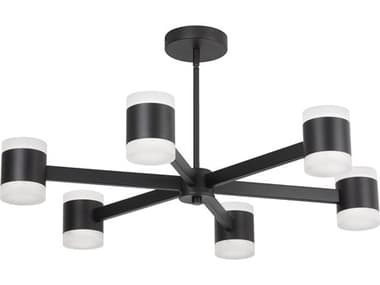 Dainolite Wilson 12-Light Matte Black Cylinder Geometric Chandelier DNWLS2884LEDCMB