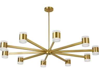 Dainolite Wilson 20-Light Aged Brass Cylinder Geometric Chandelier DNWLS48140LEDCAGB