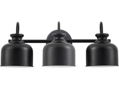 Dainolite Wrigley 3-Light Matte Black Vanity Light DNWRG213WMB
