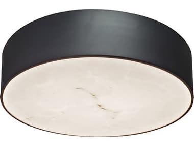 Dainolite Walsh 1-Light Alabaster Matte Black Round Flush Mount DNWSH1220LEDFHMB