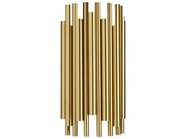 Dainolite Weslyn 2-Light Aged Brass Matte Black Wall Sconce DNWSL122WAGB