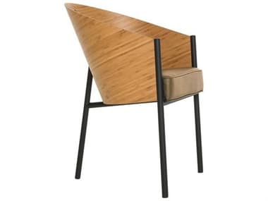 Driade Costes By Phillipe Starck Leather Ply Wood Beige Upholstered Arm Dining Chair DRHCOSTESARMCHAIR