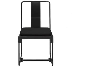 Driade Outdoor Mingx Steel Cushion Dining Side Chair in Black DRID03101A091