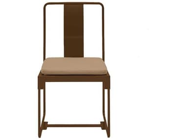 Driade Outdoor Mingx Steel Cushion Dining Side Chair in Bronze DRID03101A122