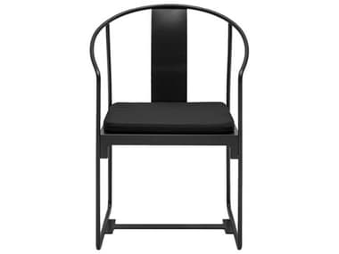 Driade Outdoor Mingx Steel Cushion Dining Arm Chair in Black DRID03304A091
