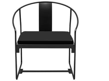 Driade Outdoor Mingx Steel Cushion Dining Arm Chair in Black DRID03508A091