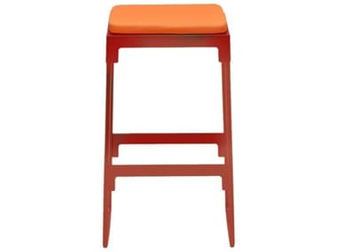 Driade Outdoor Mingx Steel Cushion Bar Stool in Orange DRID04307B033