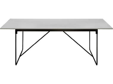 Driade Outdoor Mingx Steel 102.3''W x 35.4''D Rectangular Quartzite Top Dining Table in Grey/Black DRID05501I615