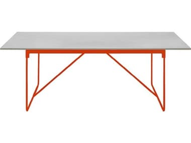 Driade Outdoor Mingx Steel 102.3''W x 35.4''D Rectangular Quartzite Top Dining Table in Grey/Orange DRID05501IB43