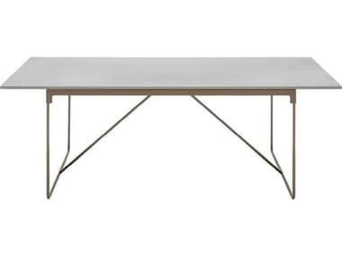 Driade Outdoor Mingx Steel 102.3''W x 35.4''D Rectangular Quartzite Top Dining Table in Grey/Bronze DRID05501IB45