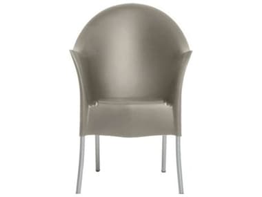 Driade Outdoor Lord Yo Aluminum Polypropylene Stackable Dining Arm Chair in Light Grey DRID16294A550