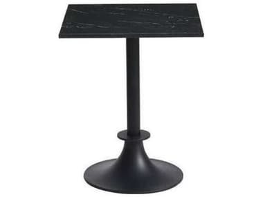 Driade Outdoor Lord Yi Aluminum 23.6'' Square Marquina Marble Top Bistro Table in Black/Anthracite Grey DRID17141VB48