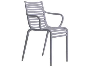 Driade Outdoor Pip-e Polypropylene Monobloc Stackable Dining Arm Chair in Lavender Grey DRID20844A379055