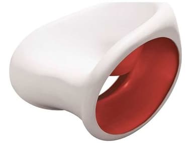 Driade Outdoor Mt3 Polyethylene Monobloc Rocking Lounge Chair in Sand White/Red DRID44271N131