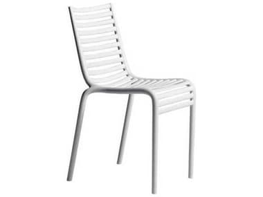 Driade Outdoor Pip-e Polypropylene Monobloc Stackable Dining Side Chair in White DRID51141A002