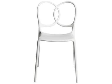 Driade Outdoor Sissi Polypropylene Stackable Dining Side Chair in White DRID51531A002