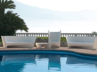 Driade Outdoor Plie Grand Plie Piaffe Polyethylene Monobloc Lounge Set in White DRIPLIEGRNDLNGSET1