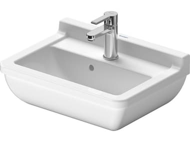 Duravit Starck 3 20'' Ceramic White High Gloss Sink with 1 Faucet Hole DUR0300500000