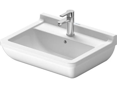 Duravit Starck 3 22'' Ceramic White High Gloss Sink with 1 Faucet Hole DUR0300550000
