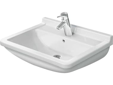 Duravit Starck 3 24'' Ceramic White High Gloss Sink with 1 Faucet Hole DUR0300600000