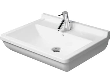Duravit Starck 3 26'' Ceramic White High Gloss Sink with 3 Faucet Hole DUR0300650030