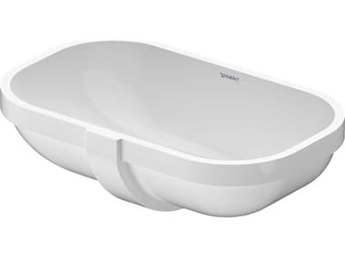 Duravit D-code 20'' Ceramic White High Gloss Undermount Sink with no faucet hole DUR0338490017
