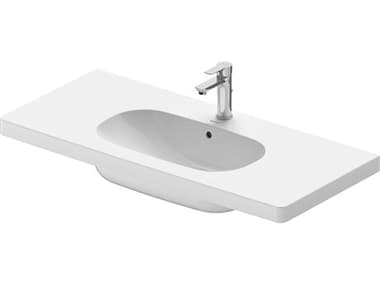 Duravit D-code 41'' Ceramic White High Gloss Sink with 3 Faucet hole DUR03421000302