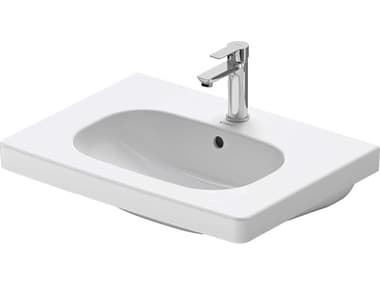 Duravit D-code 26'' Ceramic White High Gloss Sink with 3 Faucet hole DUR03426500302