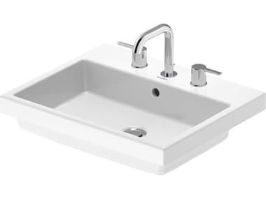Duravit Vero 22'' Ceramic White High Gloss Undermount Sink with 3 Faucet Hole DUR0383550030