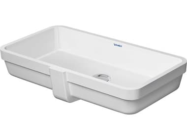Duravit Vero 25'' Ceramic White High Gloss Undermount Sink with No Faucet Hole DUR0384600000