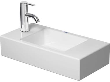 Duravit Vero 20'' Ceramic White High Gloss Hand Sink with 1 Left Side Faucet Hole DUR0724500009