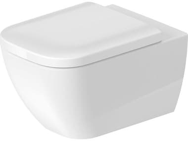 Duravit Happy D.2 14'' Ceramic White High Gloss Wall-Mounted Toilet Bowl - 1.28 GPF DUR2222090092