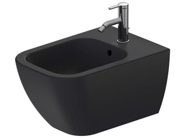 Duravit Happy D.2 14'' Anthracite Matt Wall-Mounted Bidet with 1 Faucet Hole DUR2258151300