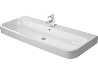 Duravit Happy D.2 47'' Ceramic White High Gloss Sink with 3 Faucet Hole DUR2318120030