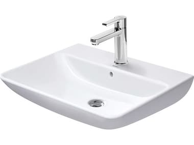 Duravit Me By Starck 26'' Ceramic White High Gloss Sink with 3 Faucet Hole DUR2335650030