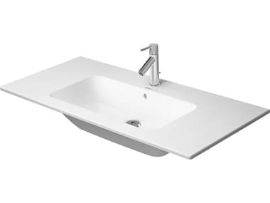 Duravit Me By Starck 41'' Ceramic White High Gloss Sink with 1 Faucet Hole DUR2336100000