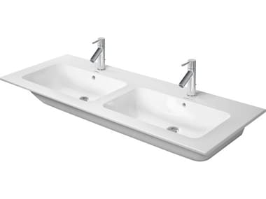 Duravit Me By Starck 51'' Ceramic White High Gloss Sink with 1 Faucet Hole DUR2336130000