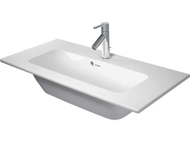 Duravit Me By Starck 33'' Ceramic White Satin Matt Sink with 0 Faucet Hole DUR2342833260