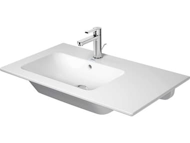 Duravit Me By Starck 33'' Ceramic White High Gloss Sink with 1 Faucet Hole DUR2345830000