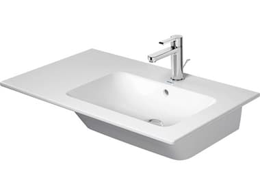 Duravit Me By Starck 33'' Ceramic White High Gloss Sink with 3 Faucet Hole DUR2346830030