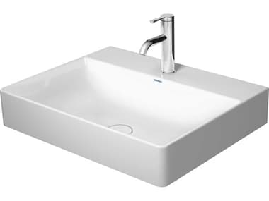 Duravit Durasquare 24'' White High Gloss Sink with 1 Faucet Hole - Ground DUR2353600071