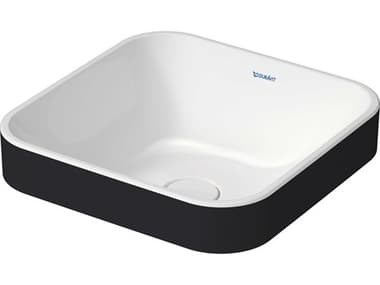 Duravit Happy D.2 16'' White/Anthracite Matt Washbowl Sink with No Faucet Hole DUR2359406100