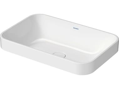 Duravit Happy D.2 24'' White High Gloss Washbowl Sink with No Faucet Hole DUR2359600000