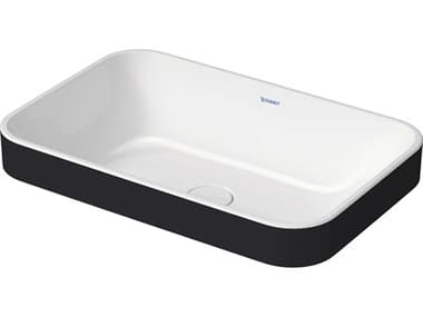 Duravit Happy D.2 24'' White/Anthracite Matt Washbowl Sink with No Faucet Hole DUR2359606100