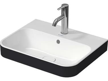 Duravit Happy D.2 20'' Ceramic White/Anthracite Matt Sink with No Faucet Hole DUR2360506160