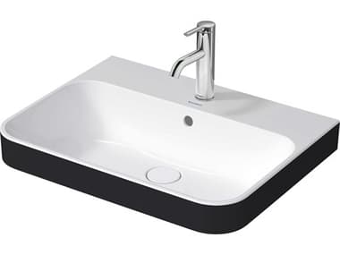 Duravit Happy D.2 24'' Ceramic White/Anthracite Black Sink with 1 Faucet Hole DUR2360606100